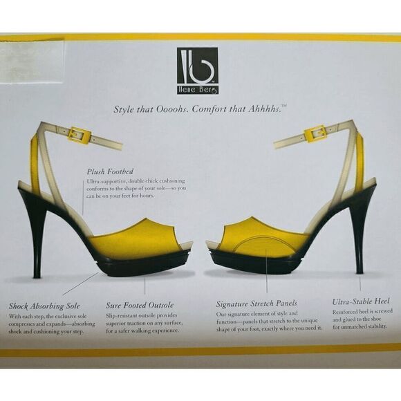 ILENE BERG Samara Black Leather Booties Comfortable High Heels SIZE 8 NEW IN BOX - Picture 13 of 17